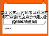 崇明区执业药师考试成绩在哪里查询怎么查(崇明执业药师成绩查询)