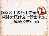 铜梁区中级化工安全工程师成绩大概什么时候出来(化工成绩公布时间)