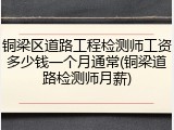 铜梁区道路工程检测师工资多少钱一个月通常(铜梁道路检测师月薪)