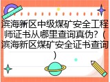 滨海新区中级煤矿安全工程师证书从哪里查询真伪？(滨海新区煤矿安全证书查询)