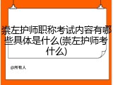 崇左护师职称考试内容有哪些具体是什么(崇左护师考什么)