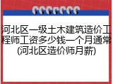 河北区一级土木建筑造价工程师工资多少钱一个月通常(河北区造价师月薪)
