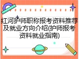 红河护师职称报考资料推荐及就业方向介绍(护师报考资料就业指南)
