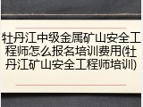 牡丹江中级金属矿山安全工程师怎么报名培训费用(牡丹江矿山安全工程师培训)