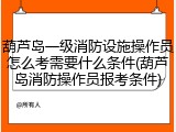 葫芦岛一级消防设施操作员怎么考需要什么条件(葫芦岛消防操作员报考条件)