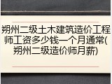 朔州二级土木建筑造价工程师工资多少钱一个月通常(朔州二级造价师月薪)