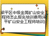 梁平区中级金属矿山安全工程师怎么报名培训费用(梁平矿山安全工程师培训)
