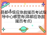 昌都中级应急救援员考试指导中心哪里有(昌都应急救援员考点)
