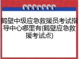 鹤壁中级应急救援员考试指导中心哪里有(鹤壁应急救援考试点)