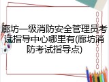 廊坊一级消防安全管理员考试指导中心哪里有(廊坊消防考试指导点)
