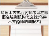 乌鲁木齐执业药师考试在哪报名培训机构怎么找(乌鲁木齐药师培训报名)
