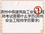 滨州中级建筑施工安全工程师考试需要什么学历(滨州安全工程师学历要求)