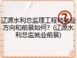 辽源水利总监理工程师就业方向和前景如何？(辽源水利总监就业前景)