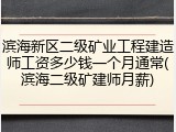 滨海新区二级矿业工程建造师工资多少钱一个月通常(滨海二级矿建师月薪)