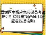 西城区中级应急救援员考试培训机构哪里找(西城中级应急救援培训)