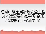 红河中级金属冶炼安全工程师考试需要什么学历(金属冶炼安全工程师学历)