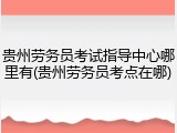 贵州劳务员考试指导中心哪里有(贵州劳务员考点在哪)