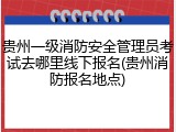 贵州一级消防安全管理员考试去哪里线下报名(贵州消防报名地点)