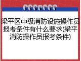 梁平区中级消防设施操作员报考条件有什么要求(梁平消防操作员报考条件)