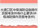 大渡口区中级消防设施操作员报考条件有什么要求(中级消防操作员报考条件)