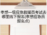 孝感一级应急救援员考试去哪里线下报名(孝感应急员报名点)