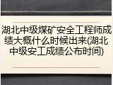 湖北中级煤矿安全工程师成绩大概什么时候出来(湖北中级安工成绩公布时间)