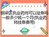 铜梁区执业药师可以挂靠吗一般多少钱一个月(执业药师挂靠费用)