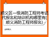 顺义区一级消防工程师考试代报名和培训机构哪里有(顺义消防工程师报名)