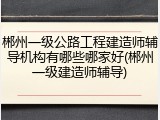 郴州一级公路工程建造师辅导机构有哪些哪家好(郴州一级建造师辅导)