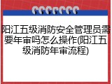 阳江五级消防安全管理员需要年审吗怎么操作(阳江五级消防年审流程)