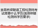 宜昌桥梁隧道工程检测师考试需要什么学历(宜昌桥隧检测师学历要求)