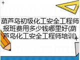 葫芦岛初级化工安全工程师报班费用多少钱哪里好(葫芦岛化工安全工程师培训)