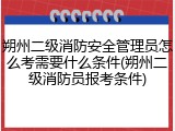 朔州二级消防安全管理员怎么考需要什么条件(朔州二级消防员报考条件)