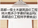 昌都一级土木建筑造价工程师大概多少学费好就业吗(昌都造价工程师学费就业)