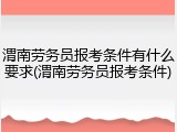 渭南劳务员报考条件有什么要求(渭南劳务员报考条件)