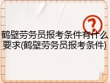 鹤壁劳务员报考条件有什么要求(鹤壁劳务员报考条件)