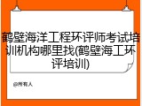 鹤壁海洋工程环评师考试培训机构哪里找(鹤壁海工环评培训)