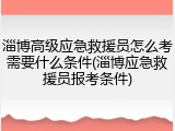 淄博高级应急救援员怎么考需要什么条件(淄博应急救援员报考条件)
