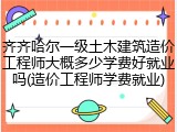 齐齐哈尔一级土木建筑造价工程师大概多少学费好就业吗(造价工程师学费就业)