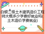 白银二级土木建筑造价工程师大概多少学费好就业吗(土木造价学费就业)