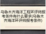 乌鲁木齐海洋工程环评师报考条件有什么要求(乌鲁木齐海洋环评师报考条件)