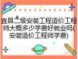 宜昌二级安装工程造价工程师大概多少学费好就业吗(安装造价工程师学费)