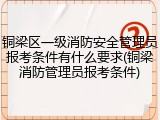 铜梁区一级消防安全管理员报考条件有什么要求(铜梁消防管理员报考条件)