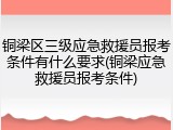 铜梁区三级应急救援员报考条件有什么要求(铜梁应急救援员报考条件)