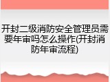 开封二级消防安全管理员需要年审吗怎么操作(开封消防年审流程)
