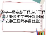 遂宁一级安装工程造价工程师大概多少学费好就业吗(安装工程师学费就业)