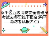 梁平区五级消防安全管理员考试去哪里线下报名(梁平消防考试报名点)