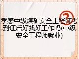 孝感中级煤矿安全工程师考到证后好找好工作吗(中级安全工程师就业)