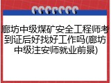 廊坊中级煤矿安全工程师考到证后好找好工作吗(廊坊中级注安师就业前景)