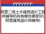 阿里二级土木建筑造价工程师辅导机构有哪些哪家好(阿里建筑造价师辅导)